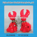 Handmade red ceramic reindeer christmas decoration for promotion